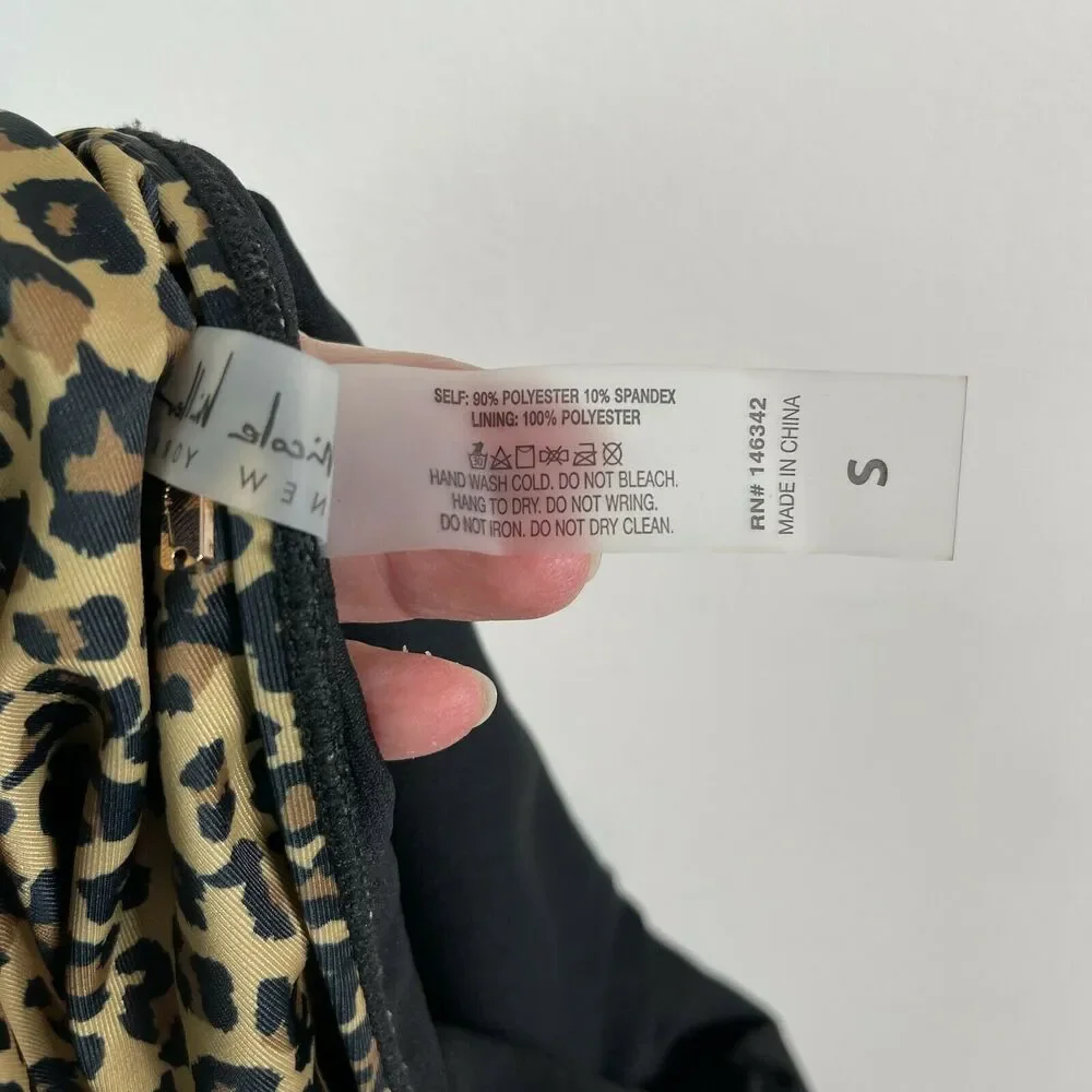 Nicole Miller NWT Leopard Print Tie Waist Swimsuit Size S - Picture 5 of 6